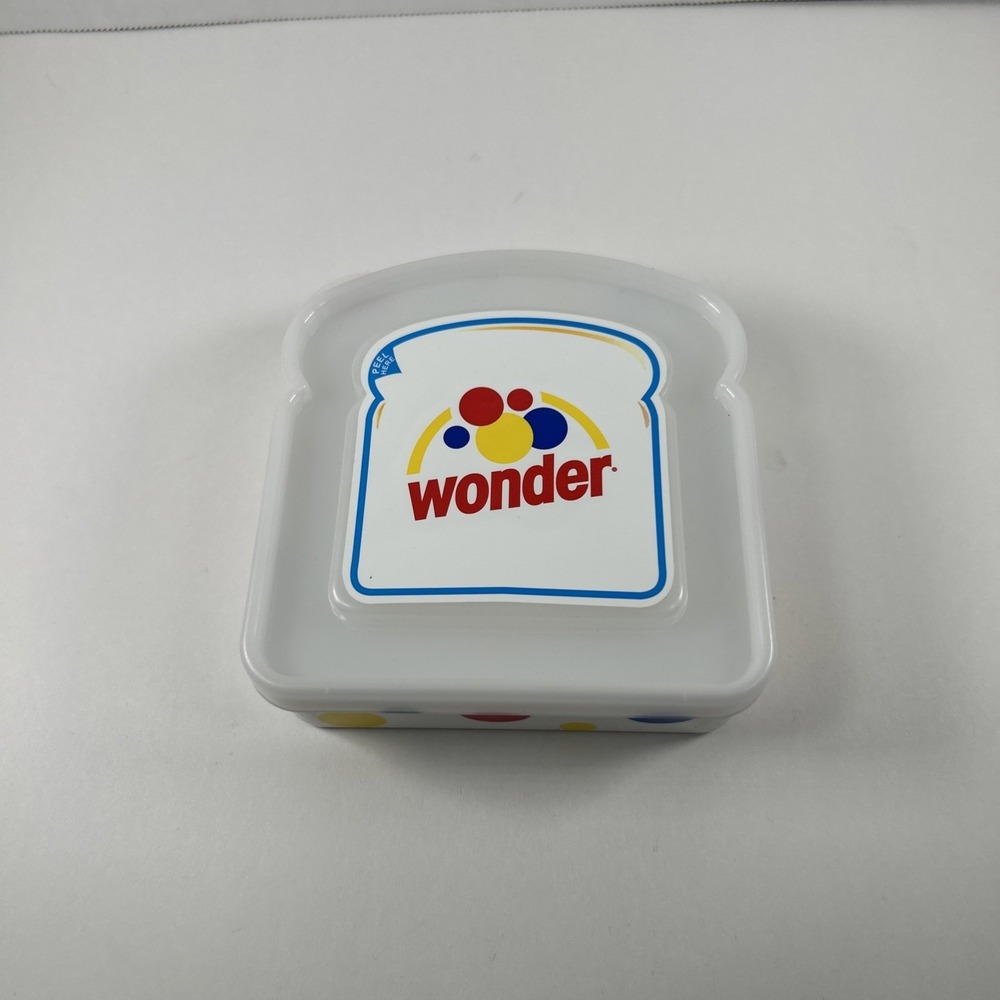 2006 Vintage Wonder Bread White Sandwichโ Container With Dots